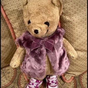Macys baby 0 to 3 months purple faux fur capelet jacket